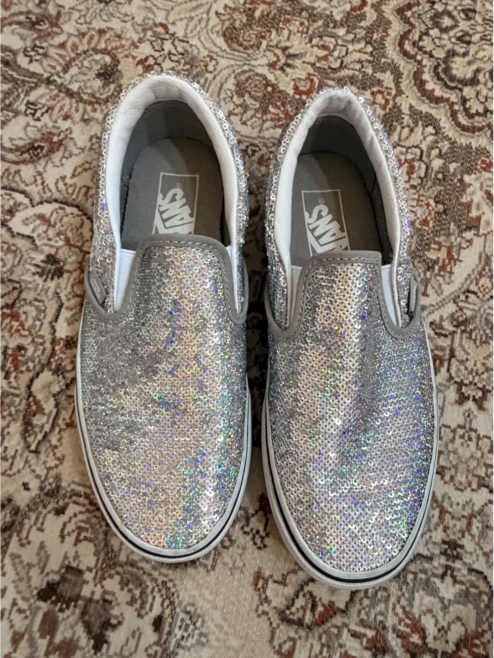 Vans silver sequined sneakers